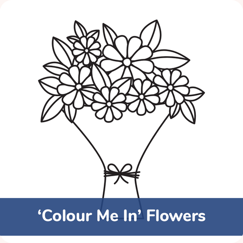 Mother's day colouring in flowers